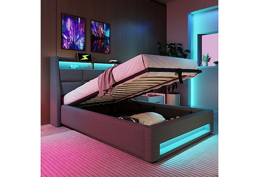 HAUSS SPOLE Polsterbett Polsterbett hydraulisches Einzelbett Funktionsbett günstig online kaufen