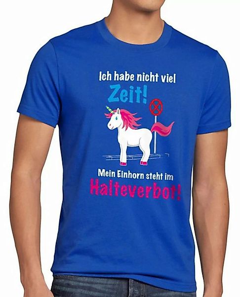 style3 Print-Shirt Herren T-Shirt Keine Zeit Einhorn im Halteverbot Unicorn günstig online kaufen