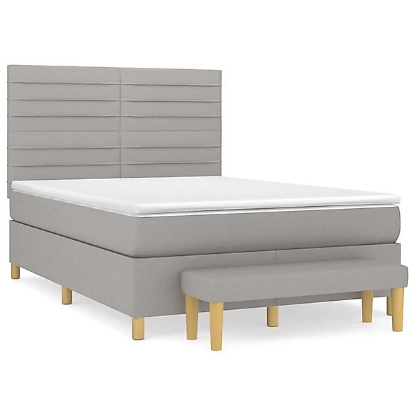vidaXL Boxspringbett mit Matratze Hellgrau 140x200 cm Stoff1367257 günstig online kaufen