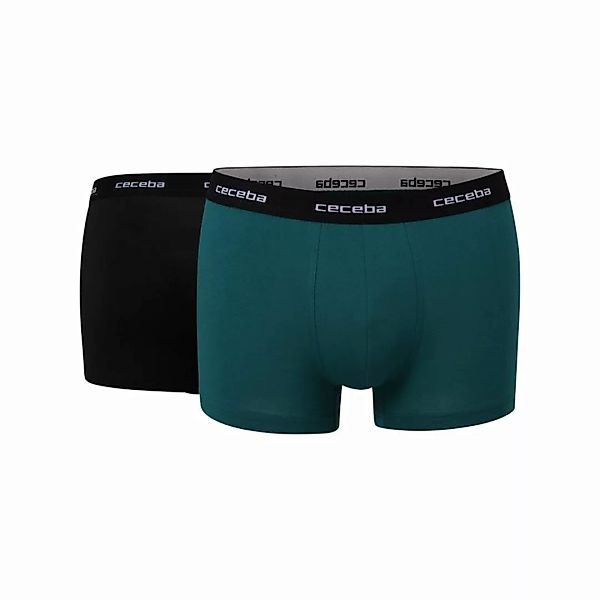 CECEBA Herren Shorts - Boxershorts, Long Boxer, Basic, Baumwolle Grün/Schwa günstig online kaufen