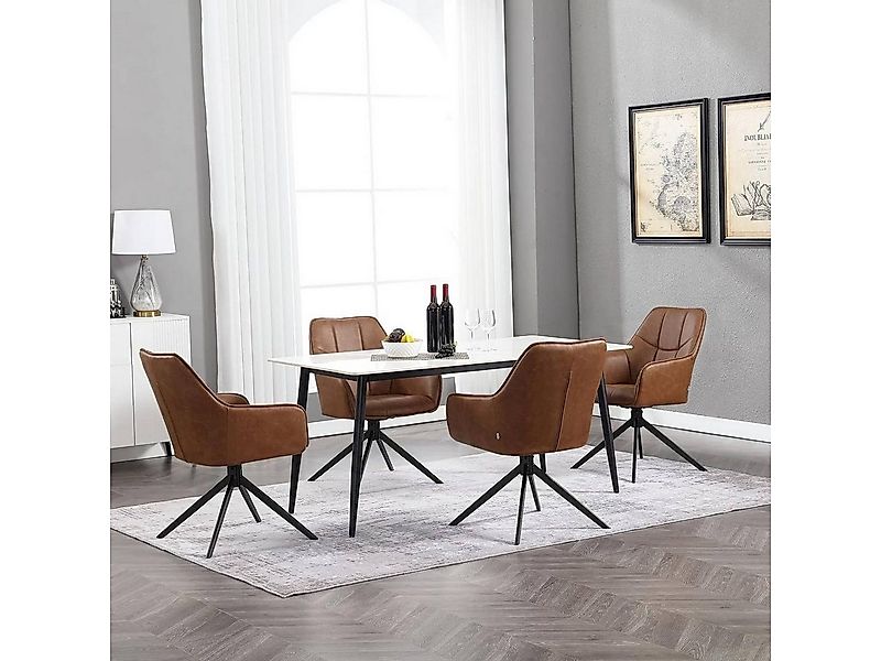 Woltu 4-Fußstuhl (2 St), Esszimmerstuhl drehbar, gepolsterter, Metallbeine günstig online kaufen