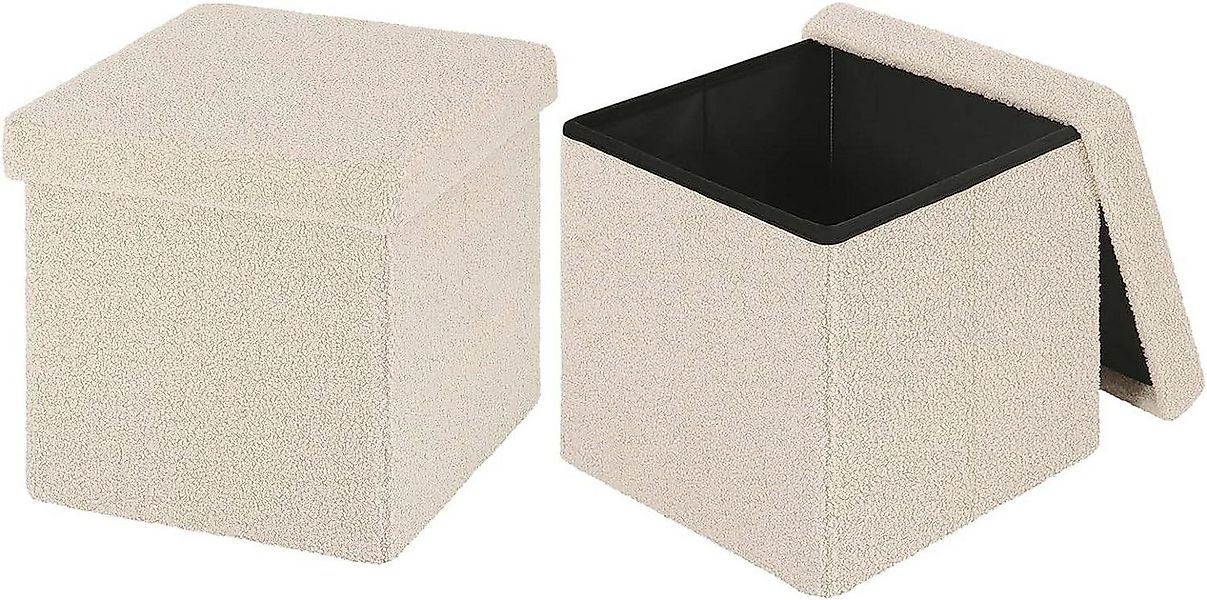 EUGAD Sitzhocker (2 St), mit Stauraum, Faltbarer Hocker, aus Teddyfleece günstig online kaufen