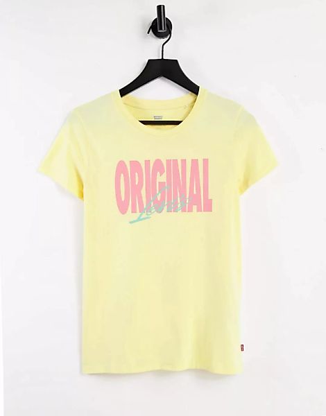 Levi's – T-Shirt mit Logo vorne in Gelb günstig online kaufen