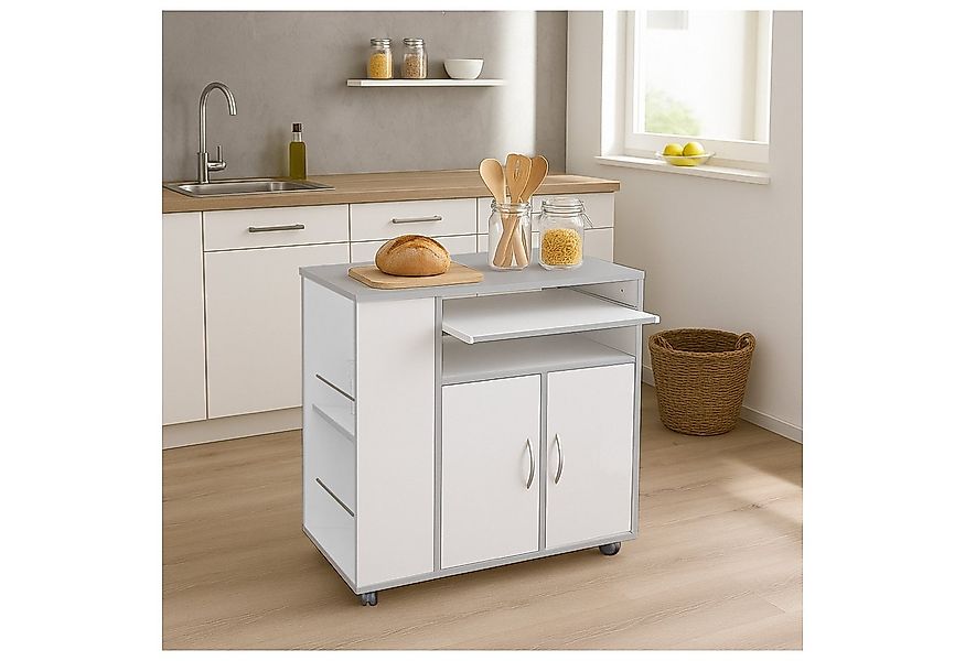 HTI-Living Hochschrank Küchenschrank Thekla Weiß/Silber (Stück, 1-St., 1 Kü günstig online kaufen