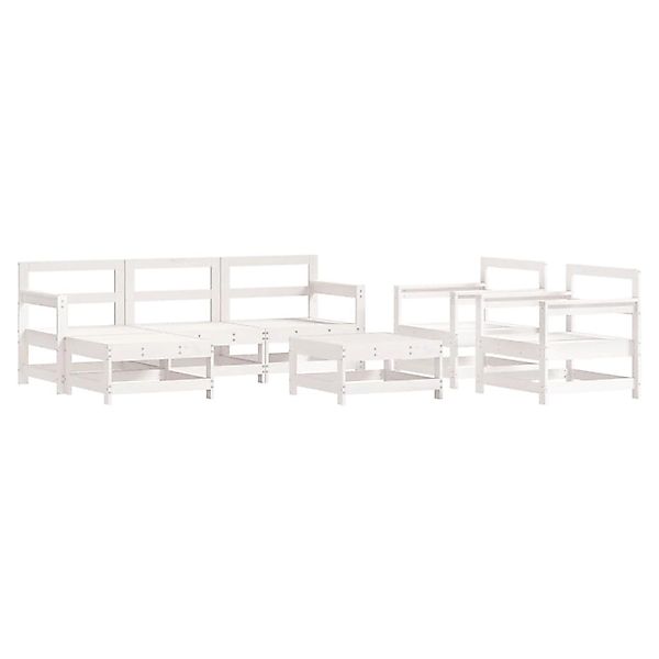 vidaXL 7-Tlg Garten-Lounge-Set Weiß Massivholz Kiefer 3186250 günstig online kaufen