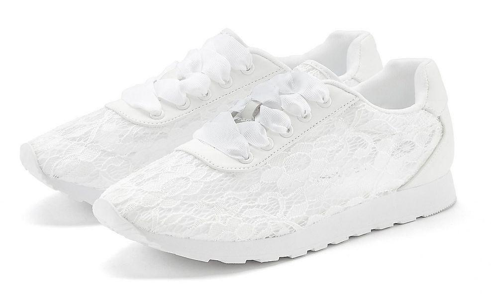 LASCANA Freizeitschuh, Schnürschuh, Sneaker mit modischer Spitze VEGAN günstig online kaufen