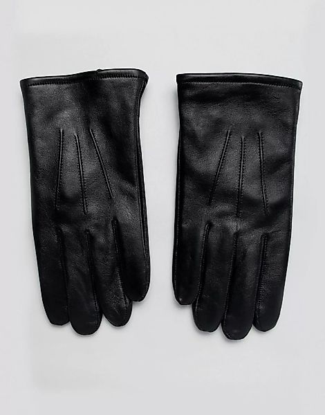 ASOS DESIGN – Touchscreen-Handschuhe aus schwarzem Leder günstig online kaufen
