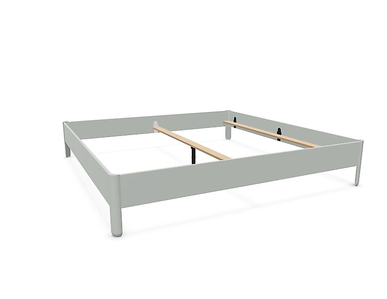 NAIT Doppelbett farbig lackiert Lichtergrau 200 x 210cm Ohne Kopfteil günstig online kaufen