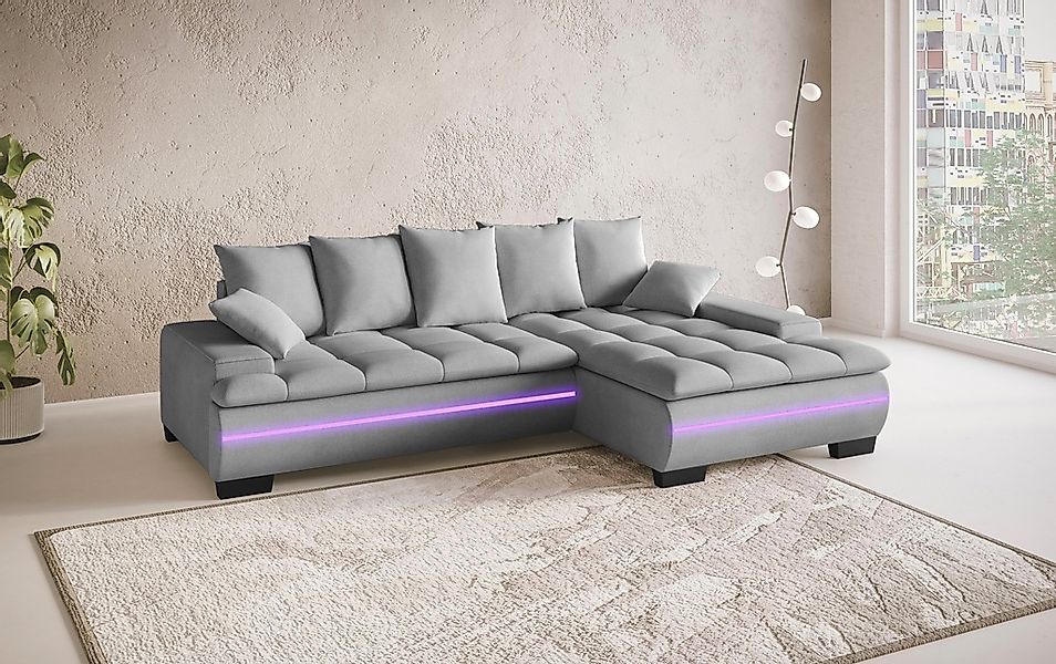 Mr. Couch Ecksofa "Haiti II, L-Form", RGB-LED Beleuchtung, Kaltschaum, wahl günstig online kaufen