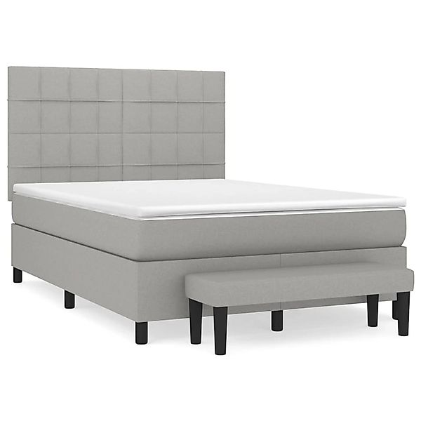 vidaXL Boxspringbett mit Matratze Hellgrau 140x200 cm Stoff1396734 günstig online kaufen