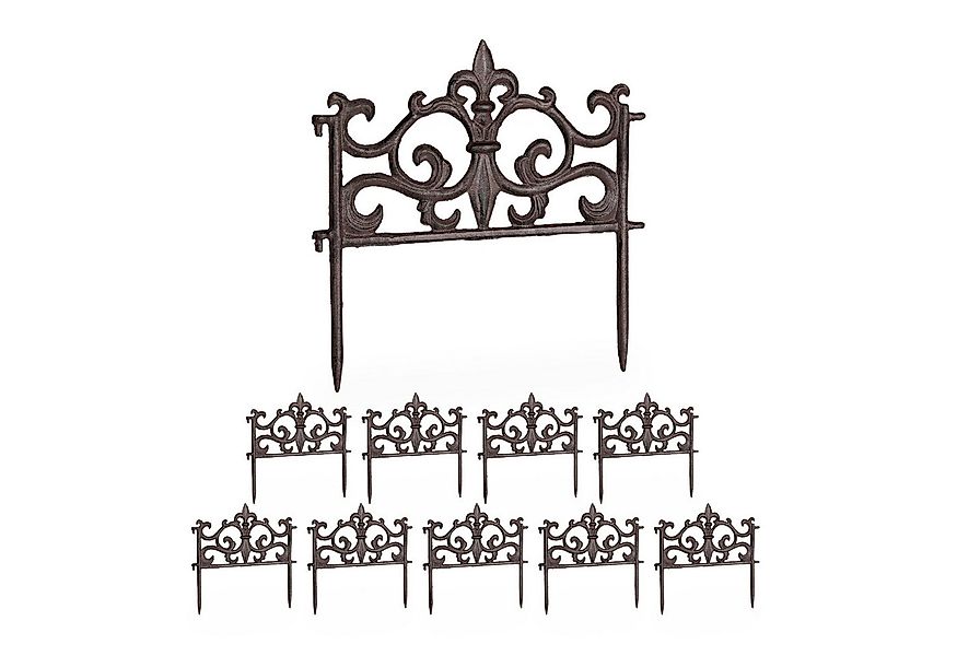 relaxdays Beetbegrenzung Beetzaun Vintage 10er Set, 10-teiliges Steckzaun-S günstig online kaufen