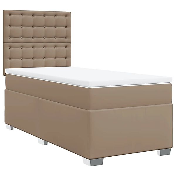 vidaXL Boxspringbett mit Matratze Cappuccino-Braun 90x190cm Kunstleder 3290 günstig online kaufen
