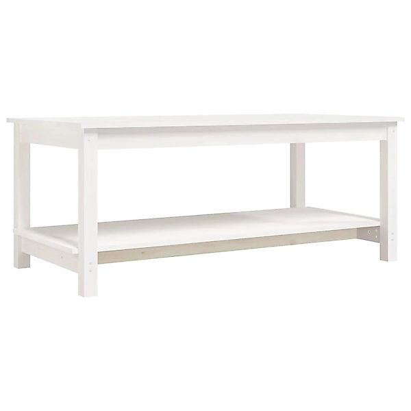 vidaXL Couchtisch Weiß 110x55x45 cm Massivholz Kiefer 822273 günstig online kaufen