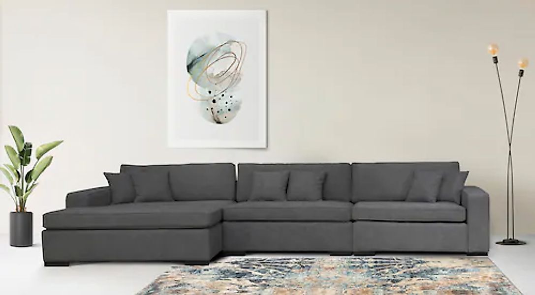 Home affaire Ottomane »Skara L-Form«, Lounge-Sofa mit Federkernpolsterung, günstig online kaufen