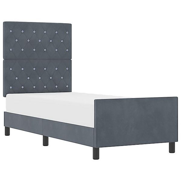 vidaXL Bett Bettgestell Dunkelgrau 80x200 cm Samt (1-tlg) günstig online kaufen