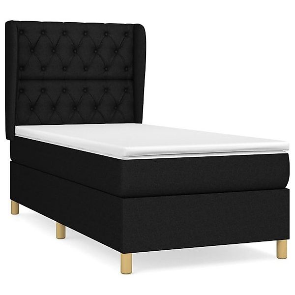 vidaXL Boxspringbett, Boxbett mit Matratze Schwarz 80x200 cm Stoff günstig online kaufen