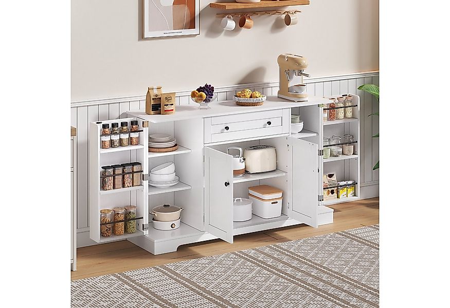 Flieks Küchenbuffet Küchenschrank mit Arbeitsplatte und verstellbaren Einle günstig online kaufen