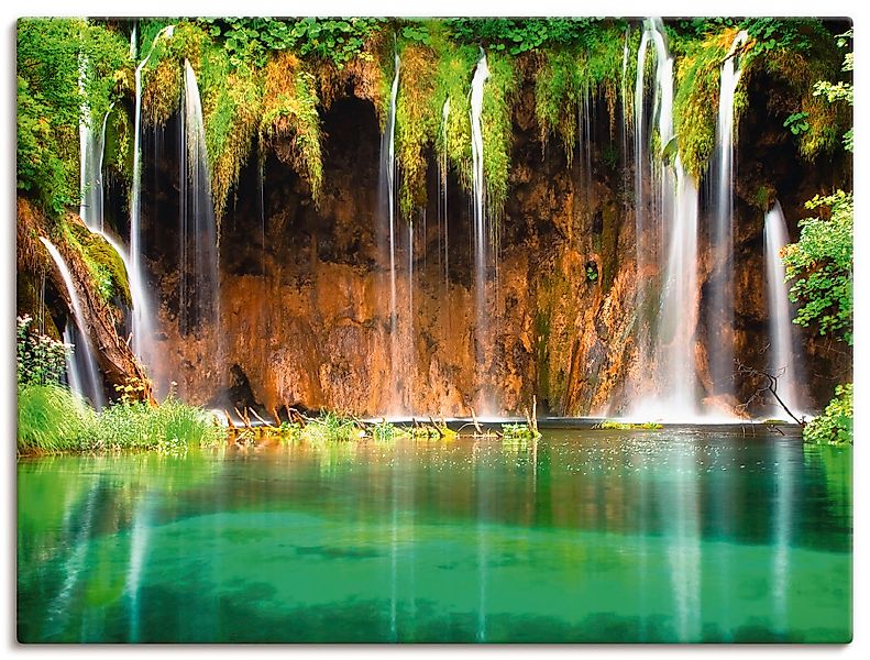 Artland Wandbild »Schöner Wasserfall im Wald« Gewässer 1 Stk. tlg. als Lein günstig online kaufen