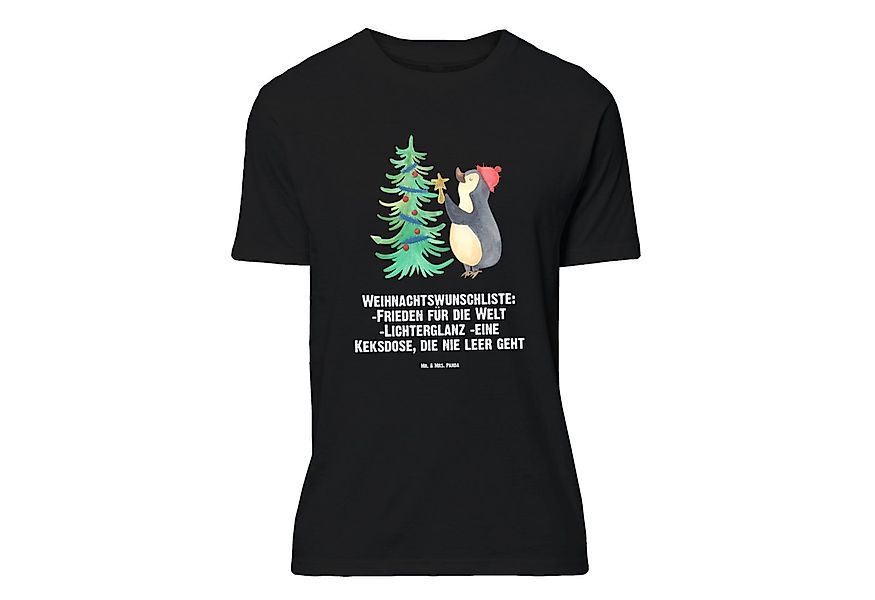 Mr. & Mrs. Panda T-Shirt Pinguin Weihnachtsbaum, Größe L T-Shirt, Schwarz, günstig online kaufen