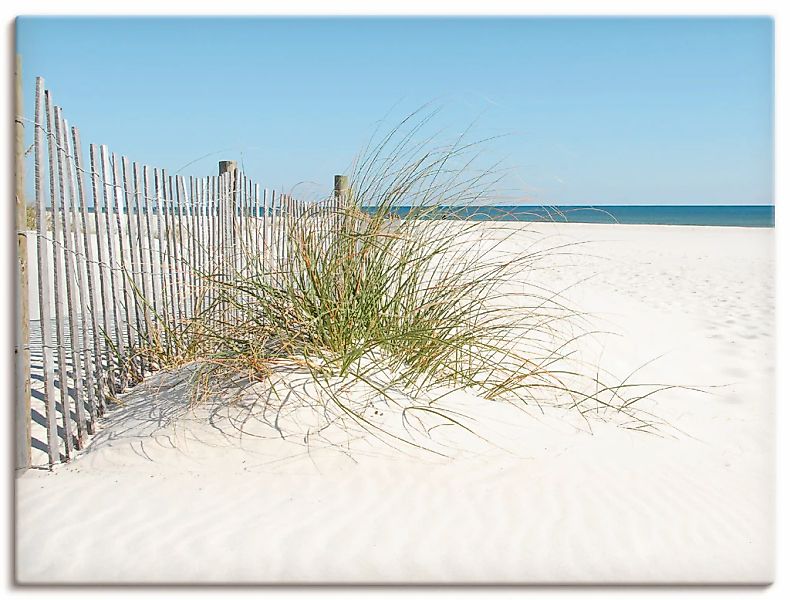 Artland Wandbild "Schöne Sanddüne mit Gräsern und Zaun", Strand, (1 St.), a günstig online kaufen