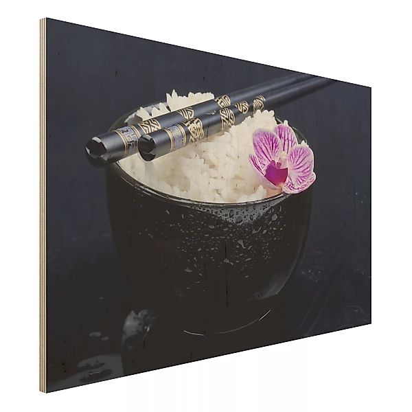 Holzbild Reisschale mit Orchidee günstig online kaufen