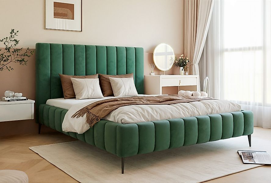 Goldstoff Polsterbett Luxuriöses Bett mit hohem günstig online kaufen