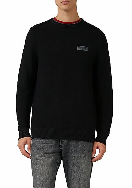 s.Oliver Strickpullover aus strukturierter Qualität, mit Logo-Badge, Regula günstig online kaufen