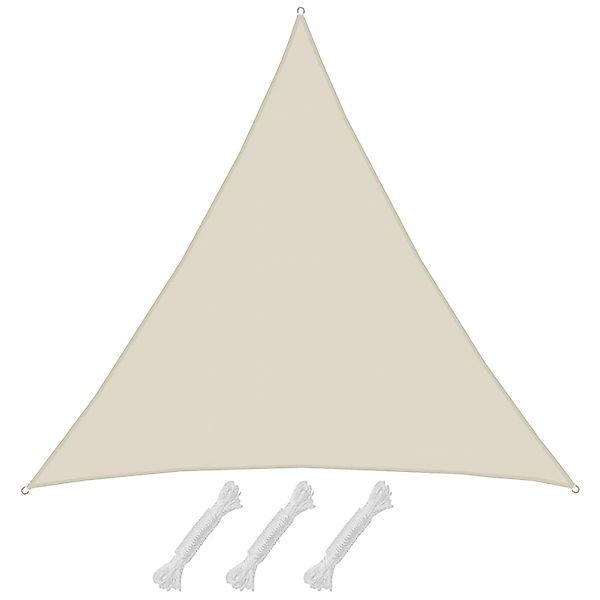 AMANKA Polyester Sonnensegel Wasserabweisend - 5 x 5 x 5 m Dreieck Beige günstig online kaufen