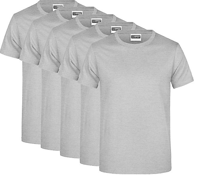 James & Nicholson T-Shirt 5er-Pack Klassisches Herren T-Shirt in Single-Jer günstig online kaufen
