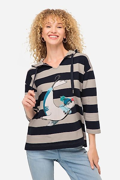 Laurasøn Sweatshirt Hoodie Ringel Robben-Print Kapuze günstig online kaufen