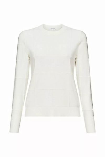 Esprit Sweatshirt Tonal Grid Swea, OFF WHITE günstig online kaufen