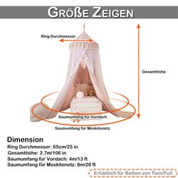 BTTO Moskitonetz Kinderbett Moskitonetz mit Pompon,Deckenmontiertes,Doppell günstig online kaufen