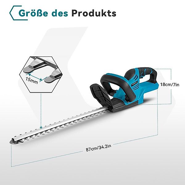 ONEVAN Akku-Heckenschere Akku-Heckenschere, 51cm, 2x Akku, günstig online kaufen