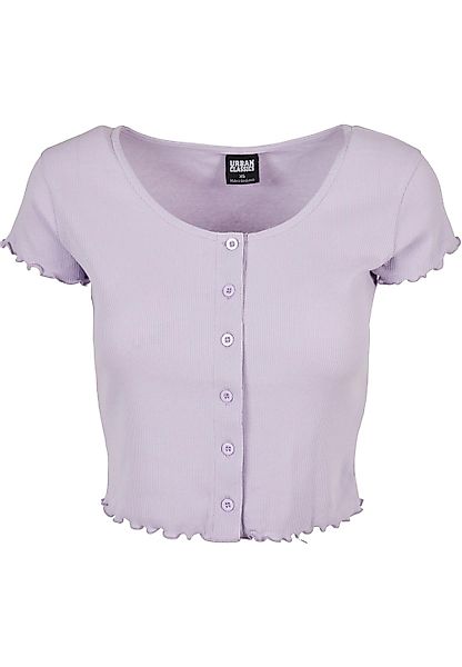 URBAN CLASSICS Kurzarmshirt Urban Classics Damen Ladies Cropped Button Up R günstig online kaufen