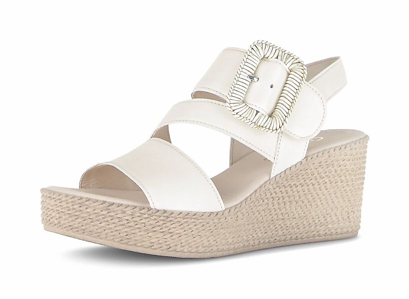 Gabor Keilsandalette, Sommerschuh, Riemchensandale mit auffälliger Zierschn günstig online kaufen