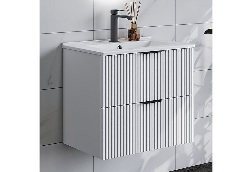 duschspa Waschtisch Waschbecken mit Unterschrank Badmöbel Set Hängeschrank, günstig online kaufen