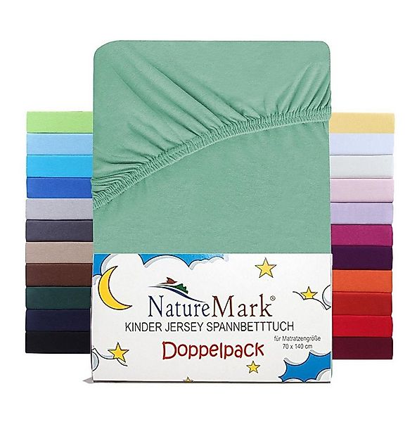 NatureMark Spannbettlaken Jersey Spannbetttuch, 100% Baumwolle, Gummizug: r günstig online kaufen