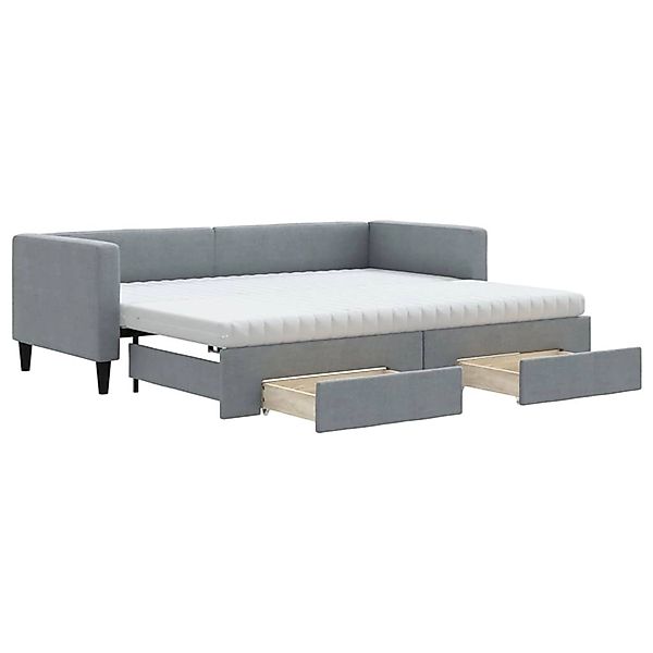 vidaXL Tagesbett Ausziehbar mit Schubladen Hellgrau 80x200 cm Stoff1847499 günstig online kaufen