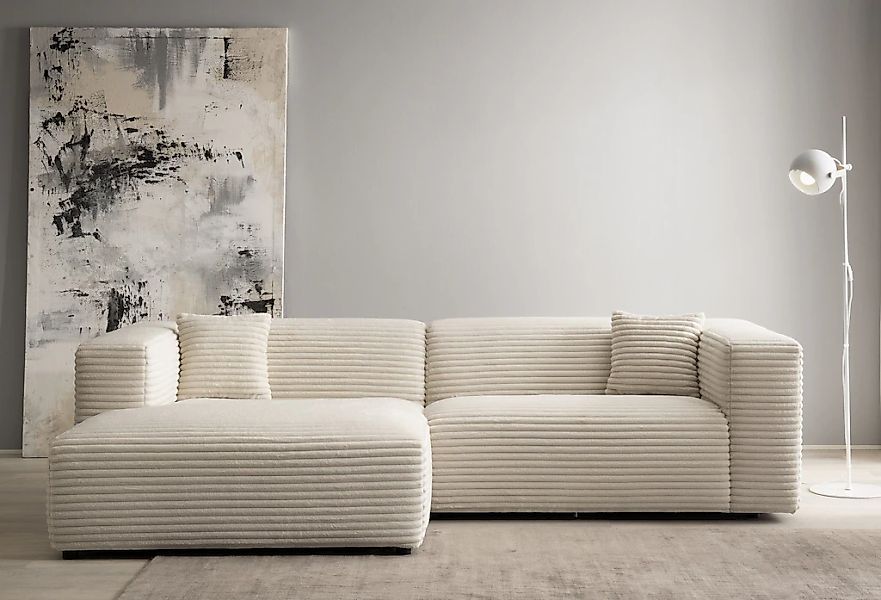 andas Ecksofa "BAKELS, L-Form in Cord oder Boucle-Stoff, moderne Couch" wah günstig online kaufen