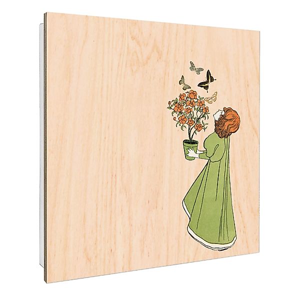 Banjado Großer Schlüsselbox Holz 30x30cm Weiß Scharnier Rechts 50 Haken Sch günstig online kaufen