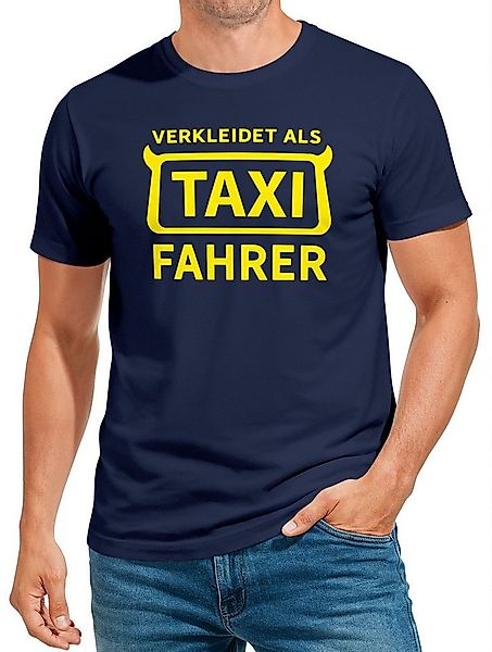 MoonWorks Print-Shirt Herren T-Shirt Fasching Karneval Verkleidung Taxifahr günstig online kaufen