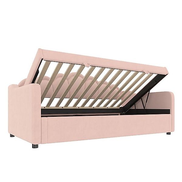 Odikalo Stauraumbett Polsterbett Tagesbett Kinderbett Hydraulisch Bett 90x2 günstig online kaufen