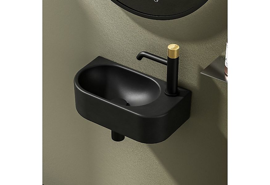 EMKE Aufsatzwaschbecken Hängewaschbecken, Waschbecken aus Keramik für Bad 4 günstig online kaufen