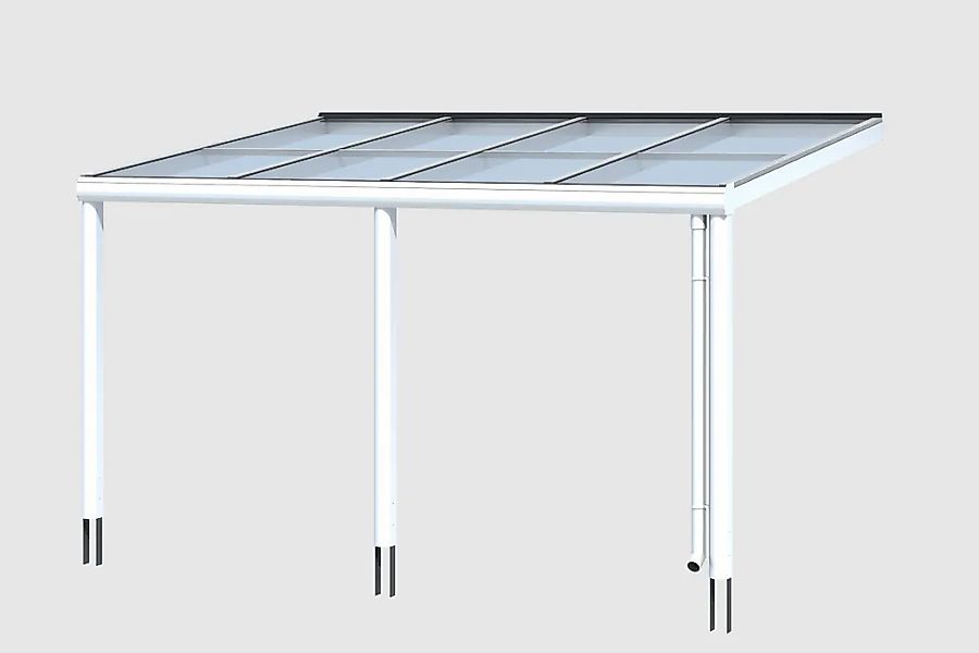 Skan Holz Terrassenüberdachung Monza 434 x 257 cm Aluminium Weiß günstig online kaufen
