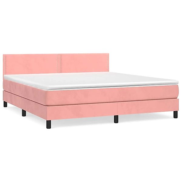 vidaXL Boxspringbett mit Matratze Rosa 180x200 cm Samt1348944 günstig online kaufen