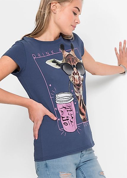 bonprix T-Shirt T-Shirt aus reiner Baumwolle günstig online kaufen