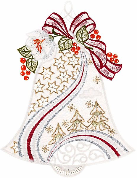 W. Reuter & Sohn - Plauener Spitze Fensterbild "Weihnachtsglocke", Made in günstig online kaufen