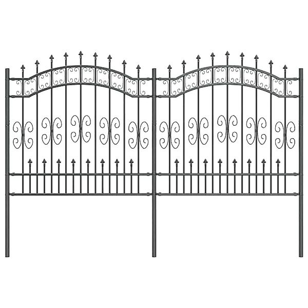 vidaXL Gartenzaun Grau 165 cm Pulverbeschichteter Stahl 42003965 günstig online kaufen