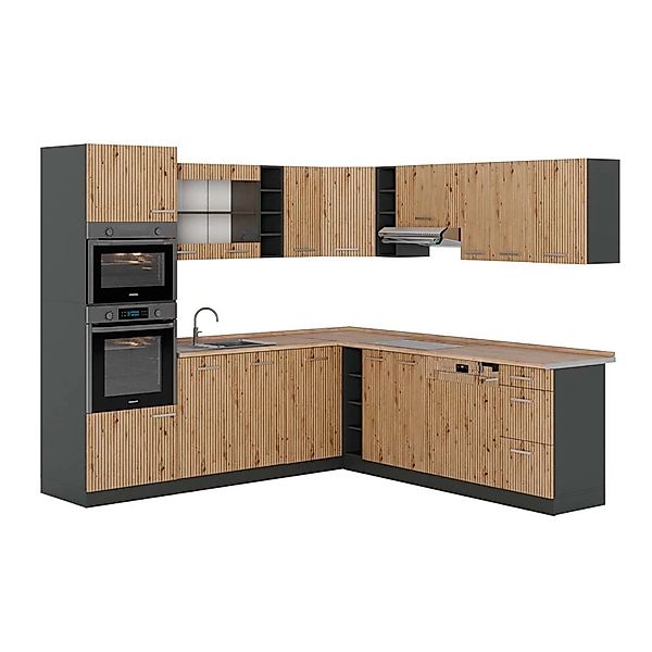 Vicco R-Line Eckküche Artisan Eiche/Anthrazit 237 x 247 cm AP Eiche günstig online kaufen