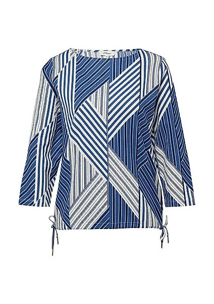 s.Oliver 3/4-Arm-Shirt T-Shirt Strukturierte Shirt-Bluse mit U-Boot-Ausschn günstig online kaufen